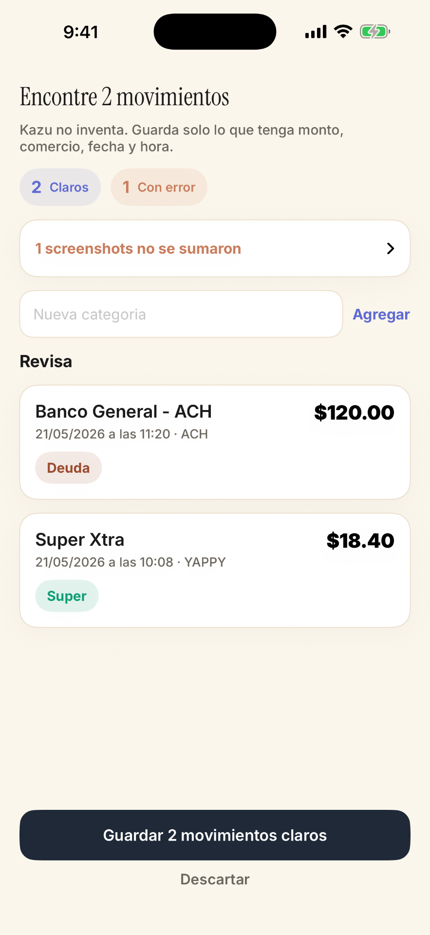 Kazu revisión estricta de screenshot